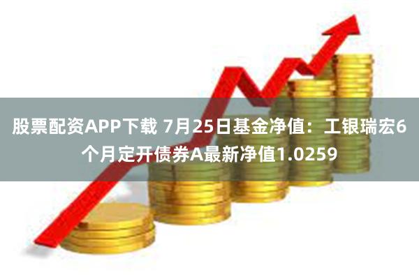 股票配资APP下载 7月25日基金净值：工银瑞宏6个月定开债券A最新净值1.0259