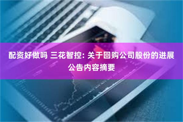 配资好做吗 三花智控: 关于回购公司股份的进展公告内容摘要